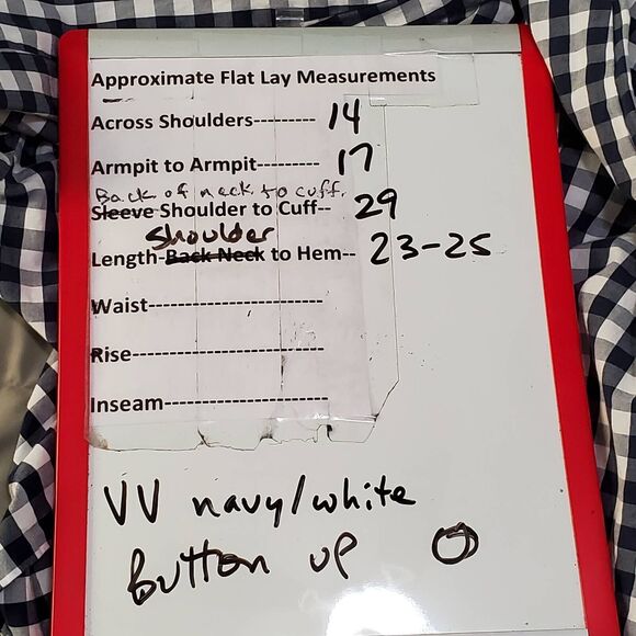 Vineyard Vines Button Front Shirt Womens size 0 Blue Gingham Long Sleeve Tapered - Picture 7 of 12